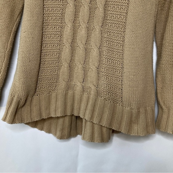 White House Black Market Women's Tan Knit Cowl Neck Sweater Size Medium - Picture 4 of 9